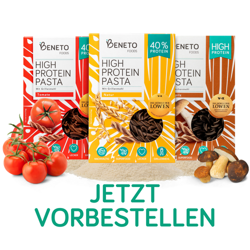 High Protein Pasta - Sorten: Natur, Tomate und Steinpilz