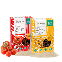 Laden Sie das Bild in den Galerie-Viewer, Probierpaket High Protein Pasta | 1x Natur &amp; 1x Tomate | 2x 200g
