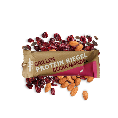 Grillen Protein Riegel Beere Mandel