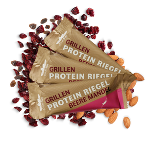 Grillen Protein Riegel Beere Mandel